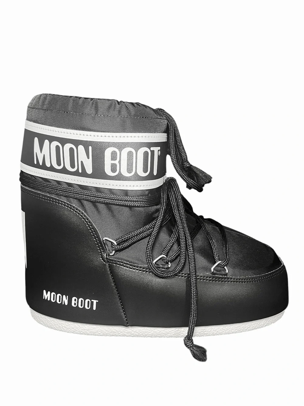 Moon Boot ICON LOW BLACK NYLON BOOTS Womens Size 7-8.5EU 40 NEW